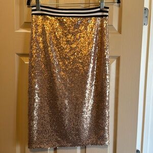 Rose gold sparkle pencil skirt